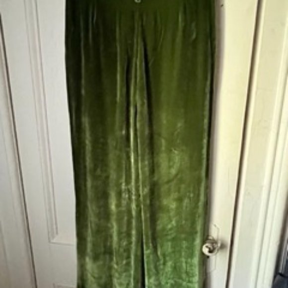 Reformation Green Wes Velvet Trousers - Picture 4 of 5
